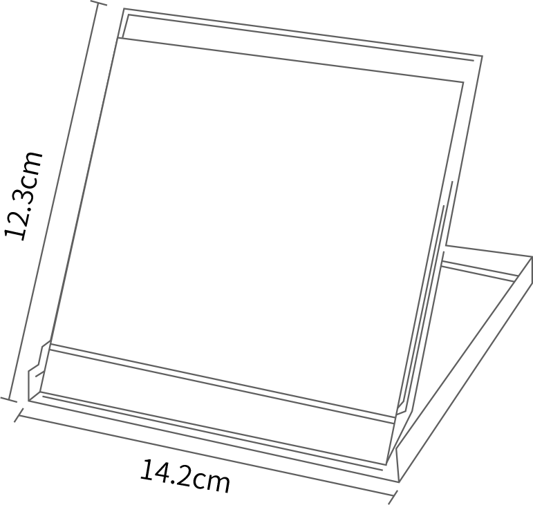 CD盒桌曆 (12.3x14.2cm) 尺寸示意圖
